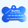 SOS Pet Tag Aluminium Bone with QR Code & Laser Engraving Personalized