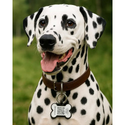 Hundemarke mit QR-Code und Lasergravur Knochen aus Silikon - Individuell gravierbar und Schweizer Datenplattform