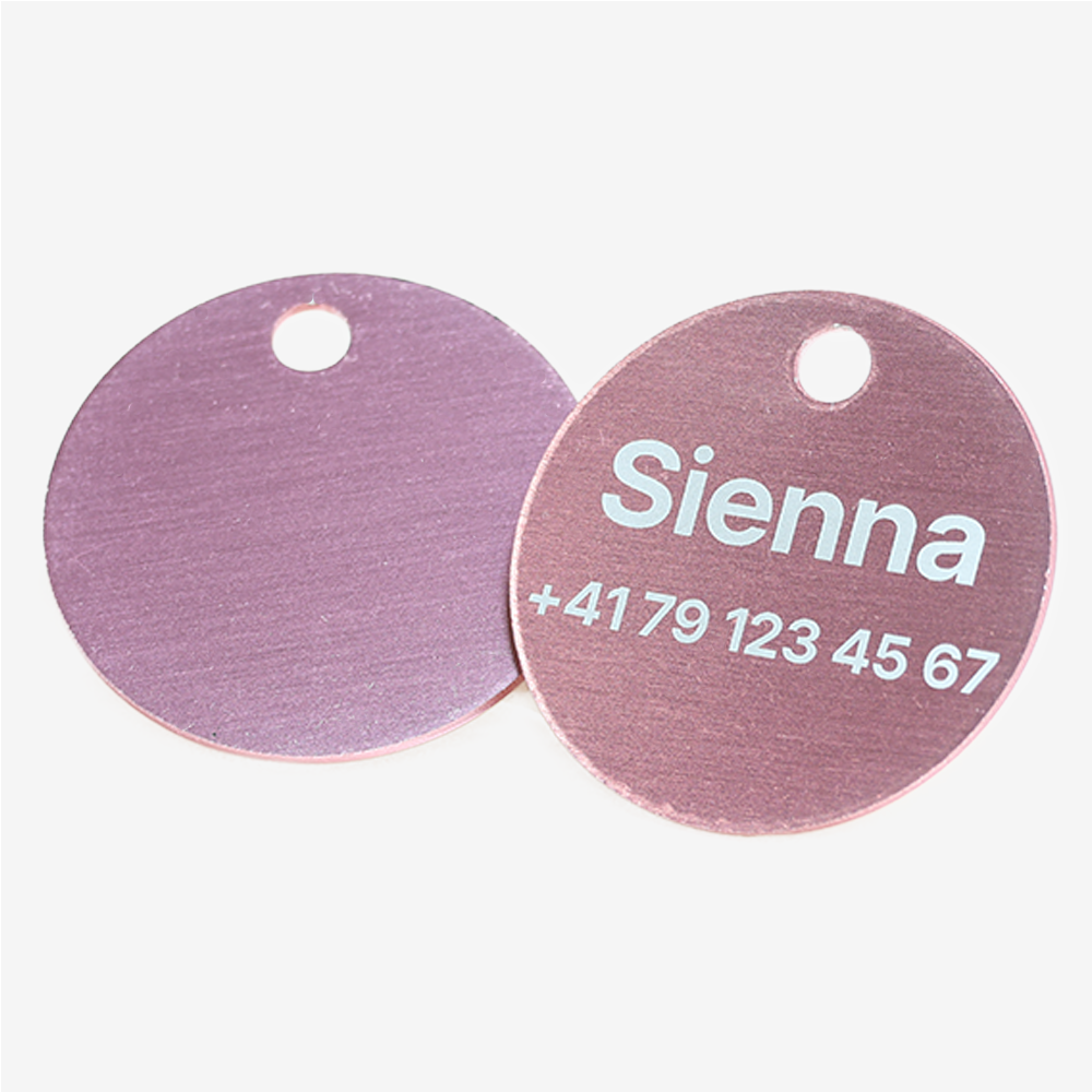 Custom Engraved Round Aluminum Pet ID Tag – Personalized Dog & Cat Name Tag
