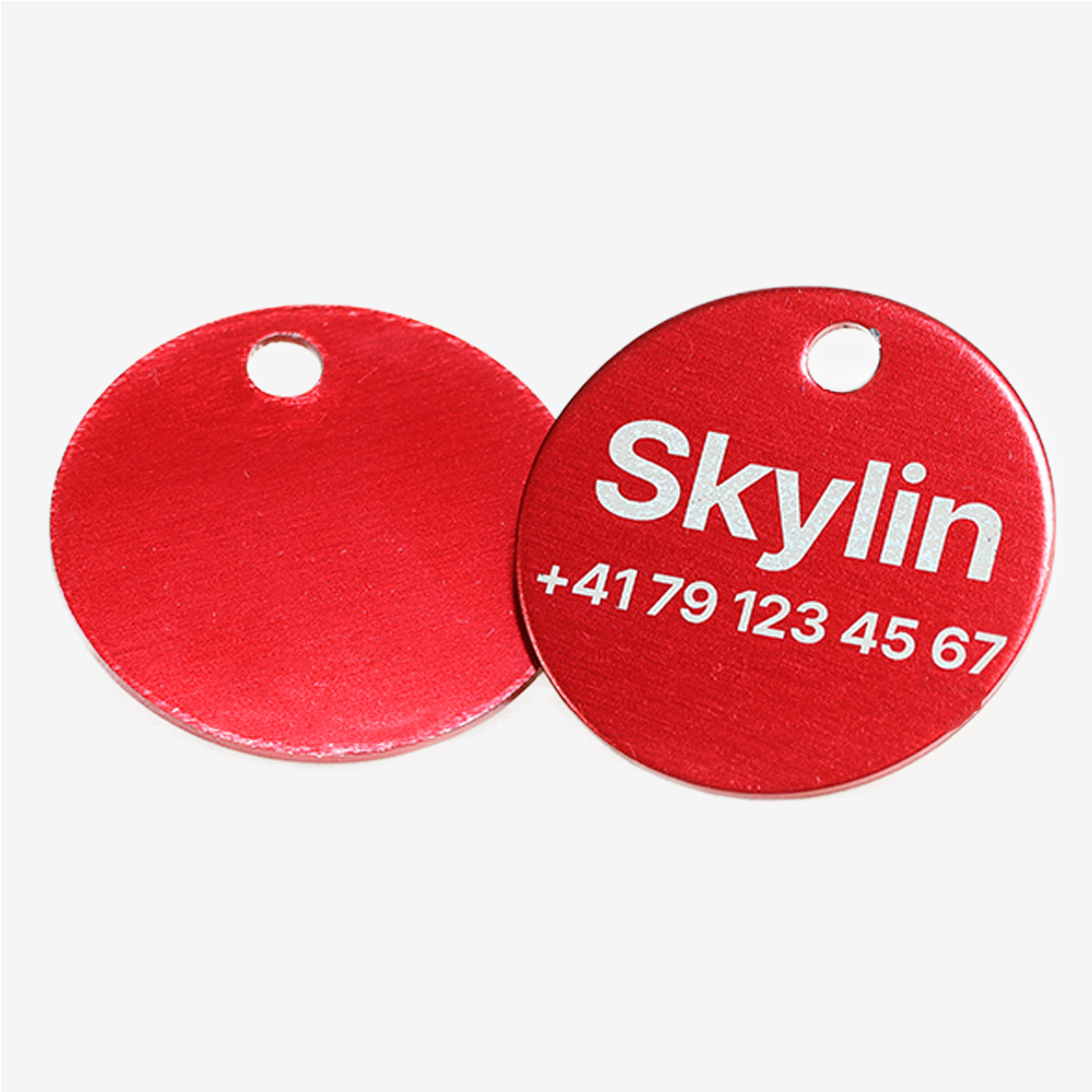 Custom Engraved Round Aluminum Pet ID Tag – Personalized Dog & Cat Name Tag