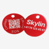 Tiermarke mit QR-Code und Lasergravur Rund aus Aluminium - Individuell gravierbar und Schweizer Datenplattform