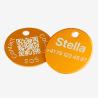 Tiermarke mit QR-Code und Lasergravur Rund aus Aluminium - Individuell gravierbar und Schweizer Datenplattform