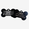 SOS Tiermarke Knochen aus Aluminium mit QR-Code und Gravur