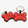 Hundemarke mit QR-Code und Lasergravur Knochen aus Silikon - Individuell gravierbar und Schweizer Datenplattform