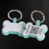 Glow-Edition SOS Pet Tag - Bone Shape in Silicone  with QR Code & Swiss Data Platform