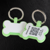 Glow-Edition SOS Pet Tag - Bone Shape in Silicone  with QR Code & Swiss Data Platform