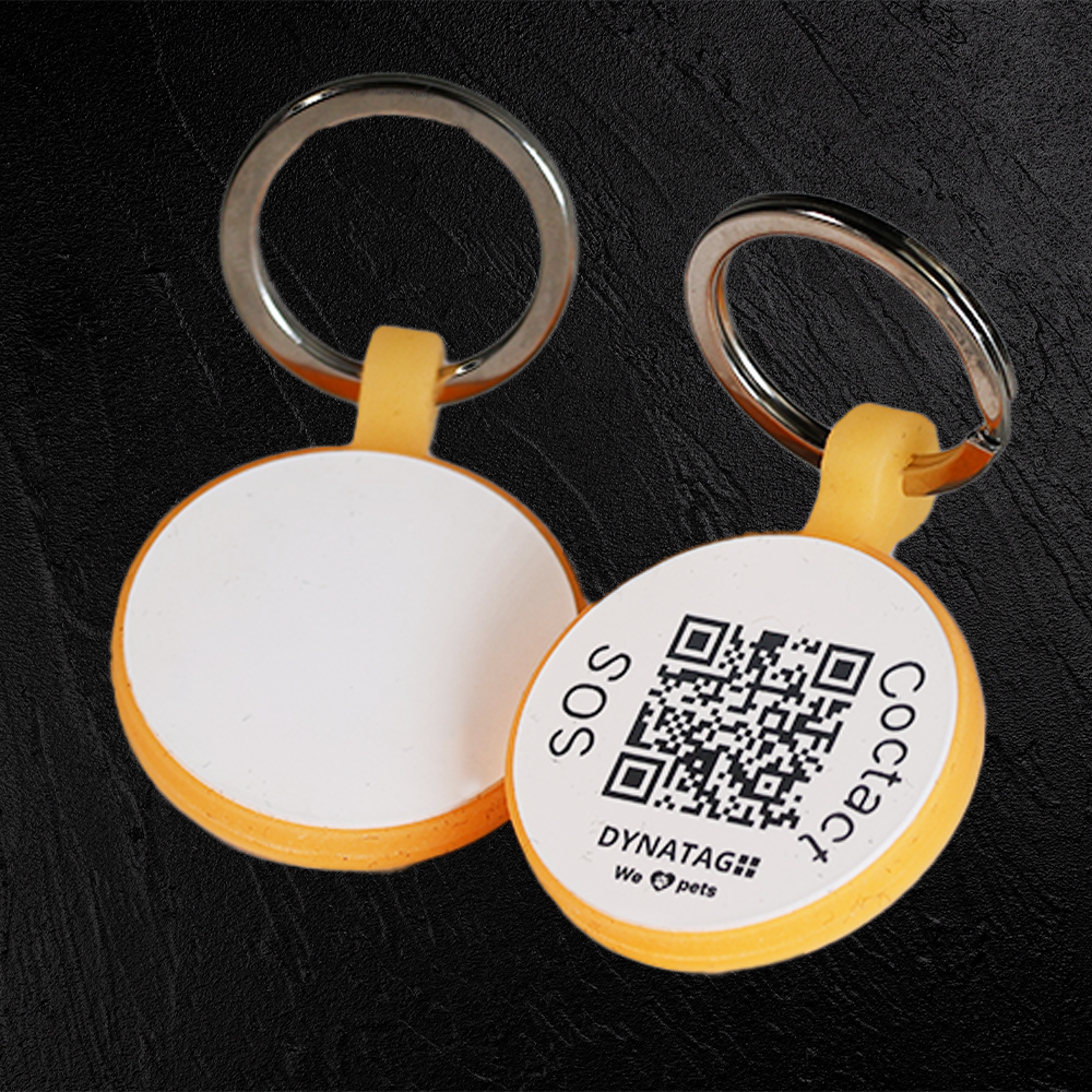 Glow-Edition  SOS Pet Tag Round Shape in Silicone with QR Code - Swiss Data Platform