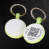Tiermarke mit QR-Code Rund aus fluoreszierendem Silikon - Schweizer Datenplattform