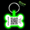 Glow-Edition SOS Pet Tag - Bone Shape in Silicone  with QR Code & Swiss Data Platform