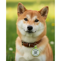 Glow-Edition SOS Pet Tag - Round Shape with Paw in Silicone with QR Code - Swiss Data Platform
