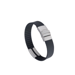 SOS Emergency Bracelet Silicone Black – QR Code & Swiss Data Platform