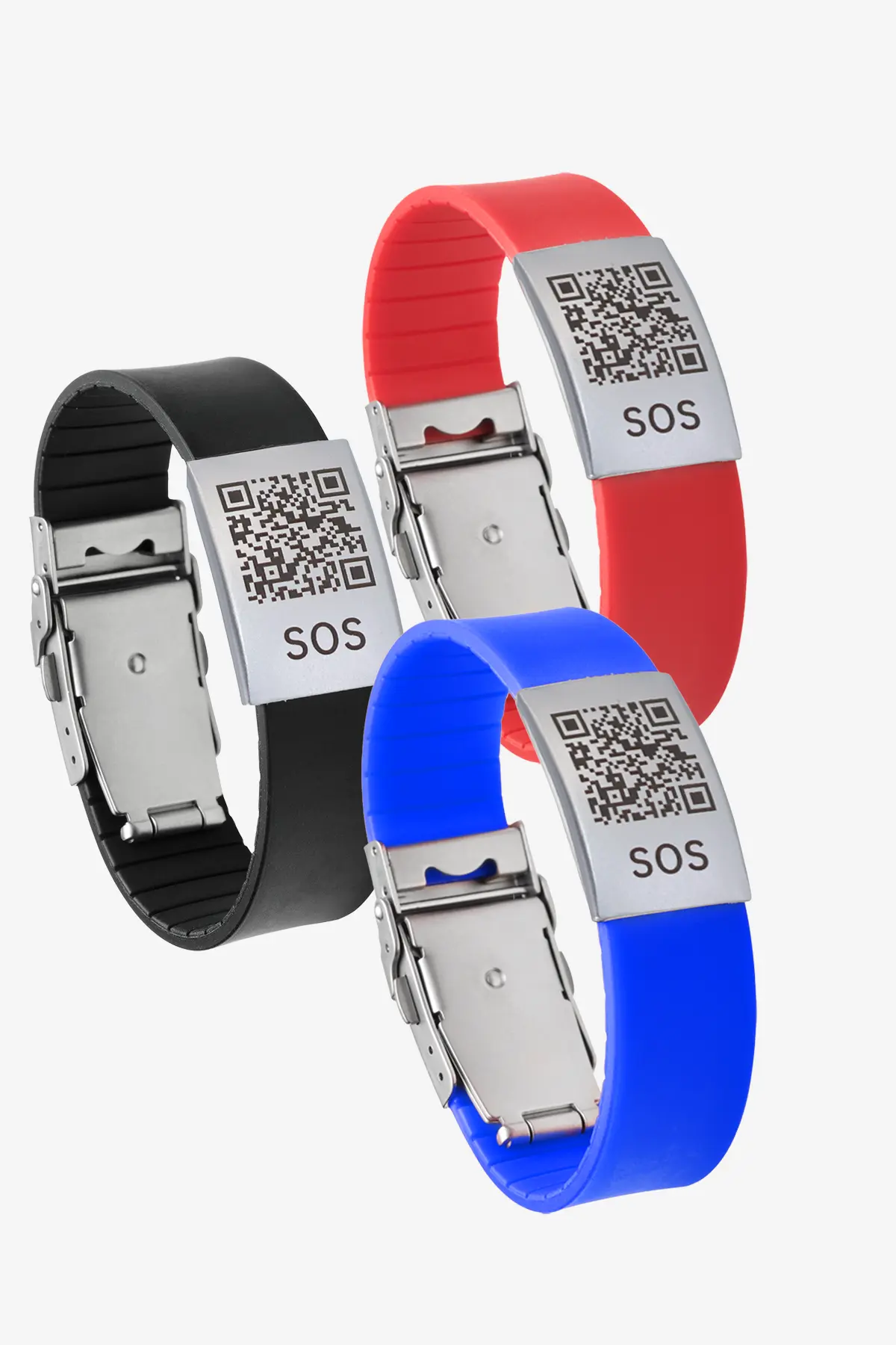SOS Notfallarmband aus Silikon mit QR-Code