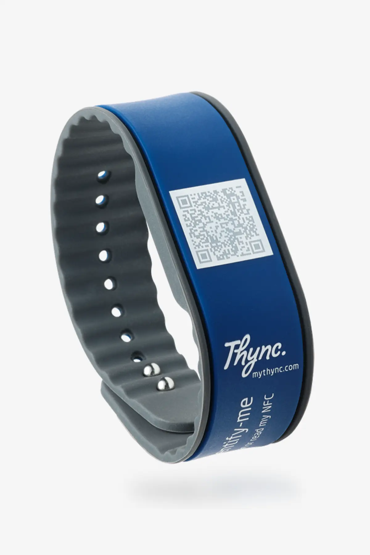SOS Notfallarmband aus Silikon mit QR-Code und NFC-Chip